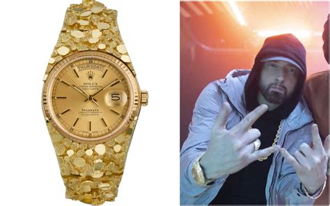 eminem super bowl rolex|Eminem gold watches.